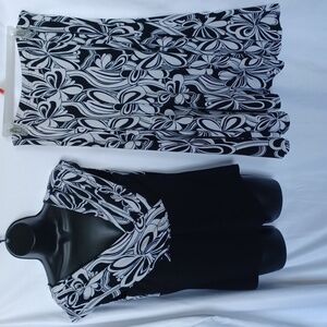 Vintage Jolibel 2 pc skirt set, sz L, very 70s , full skirt, ptp -19", 30" waist